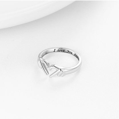 Cheky - Romantic Heart Hand Hug Fashion Ring For Women Couple Jewelry Silver Color Punk Gesture Wedding Men Finger Accessories Gifts