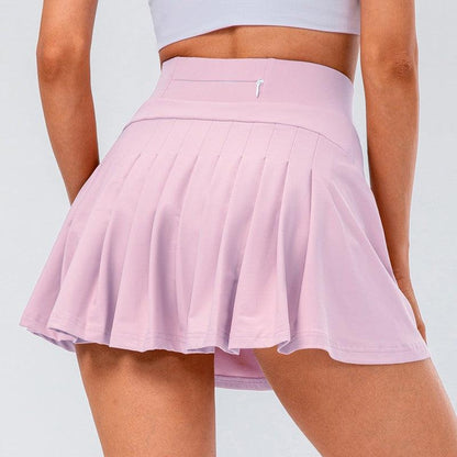 Cheky - High Quality Tennis Skirt With Zipped Pocket Women Pleated Sports Skirt