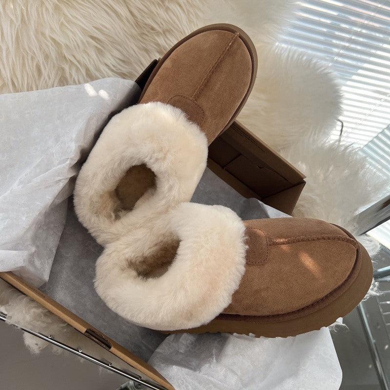 Cheky - Fur Integrated Platform Snow Boots Tarttt Short Tube Bread Shoes