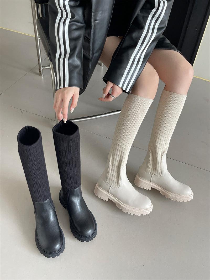 Cheky - Small Thick Bottom Height Increasing Skinny Elastic Socks Boots