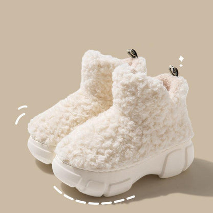 Cheky - Winter Cashmere Snown Boots With 6cm Platform Warm Plus Velvet High-top Fleece Cotton Shoes Women Outdoor Indoor House Plush Shoes