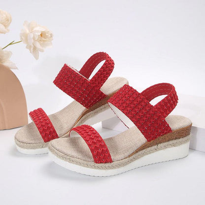 Cheky - Summer Fashion Wedge Sandals For Women Peep-toe Shoes For Women