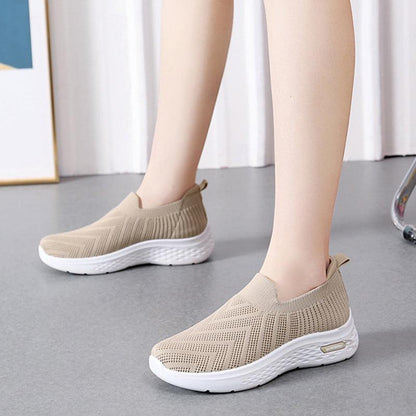 Cheky - Casual Mesh Shoes Sock Slip On Flat Shoes For Women Sneakers Casual Soft Sole Walking Sports Shoe