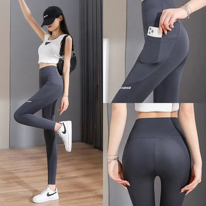 Cheky - Seamless Leggings With Pocket Women Soft Workout Tights Fitness Outfits Yoga Pants High Waist Gym Wear Spandex Leggings