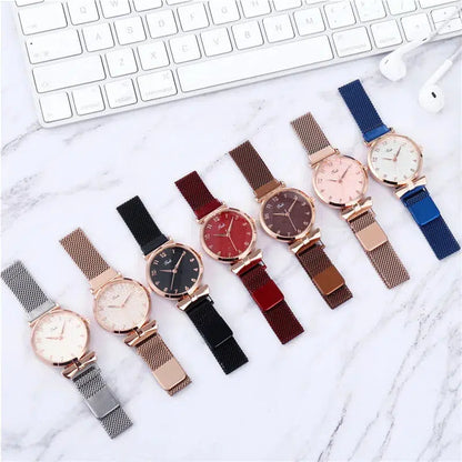 Cheky - New stock!! Women Watches Pentagram Bracelet Female Magnetic Mesh Band Woman Watch Bracelet lazy watch Montre Femme Reloj Mujer