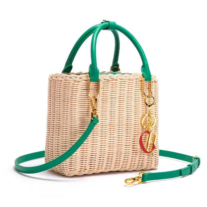 Cheky - Beach Vacation Handbag Women's Woven Handbag Summer New Handwoven Female Bag Leisure Rural Large Capacity Handbag