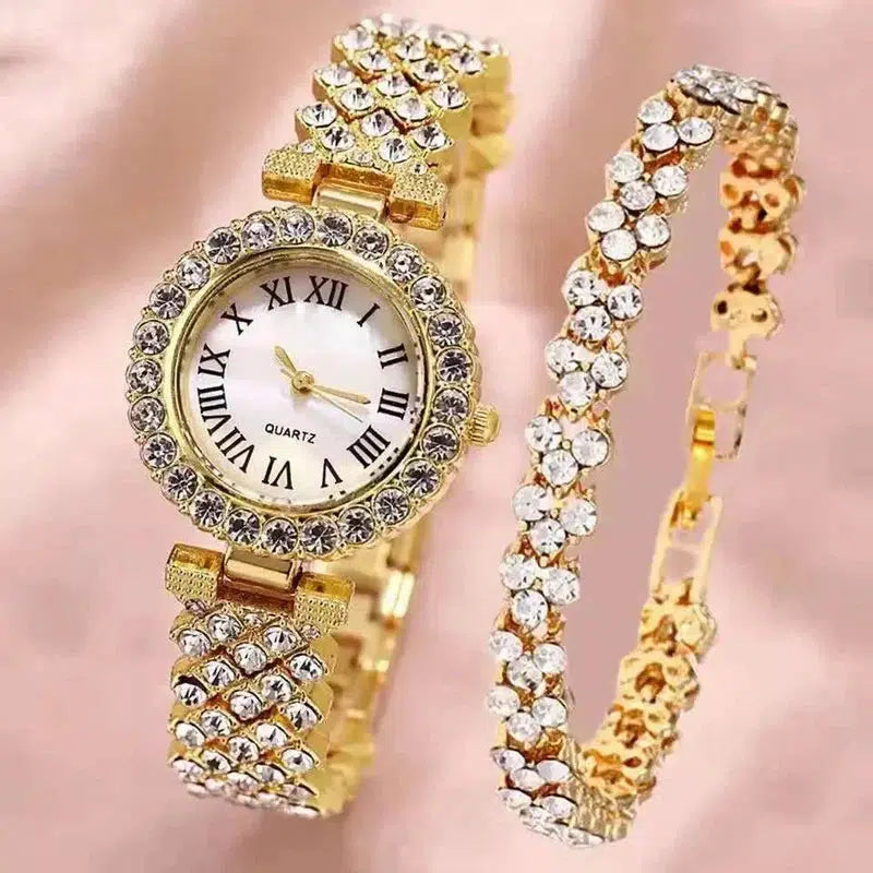 Cheky - New stock! ! Women Bracelet Watches Steel belt Love Steel belt Rhinestone Quartz Wrist Watch Luxury Fashion Watch for women