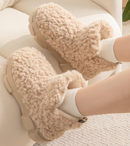 Cheky - Winter Cashmere Snown Boots With 6cm Platform Warm Plus Velvet High-top Fleece Cotton Shoes Women Outdoor Indoor House Plush Shoes