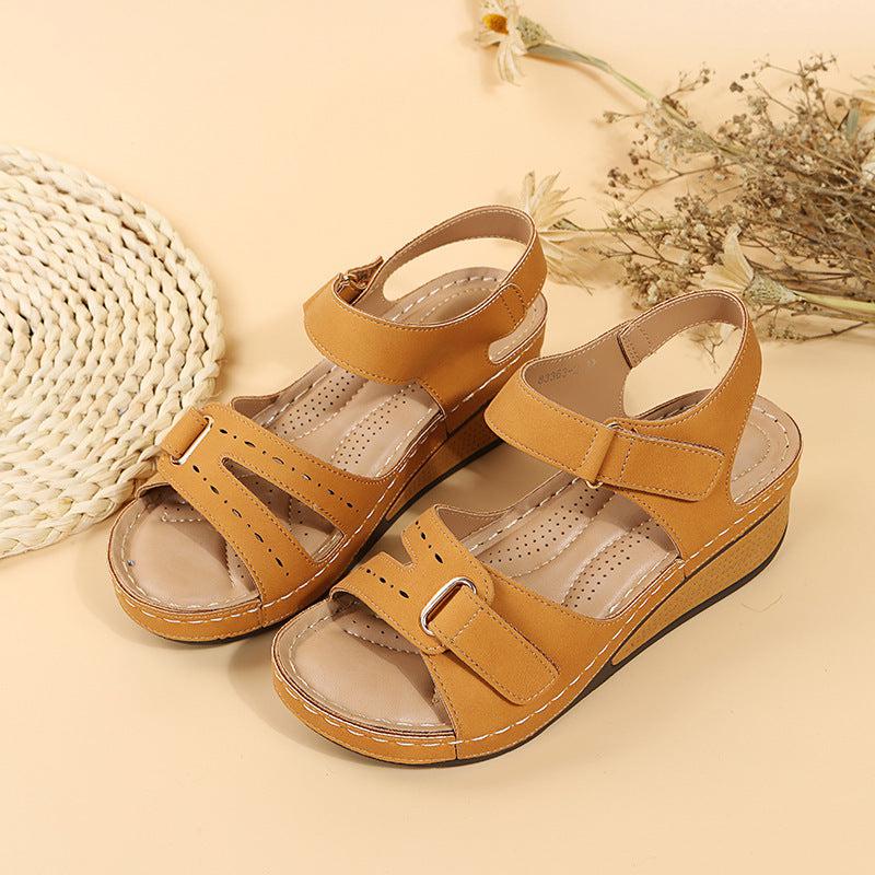 Cheky - Wedge Sandals Summer Velcro Platform Shoes Women