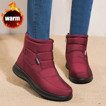 Cheky - Ankle Boots For Women Non-slip Waterproof Snow Boots Flat