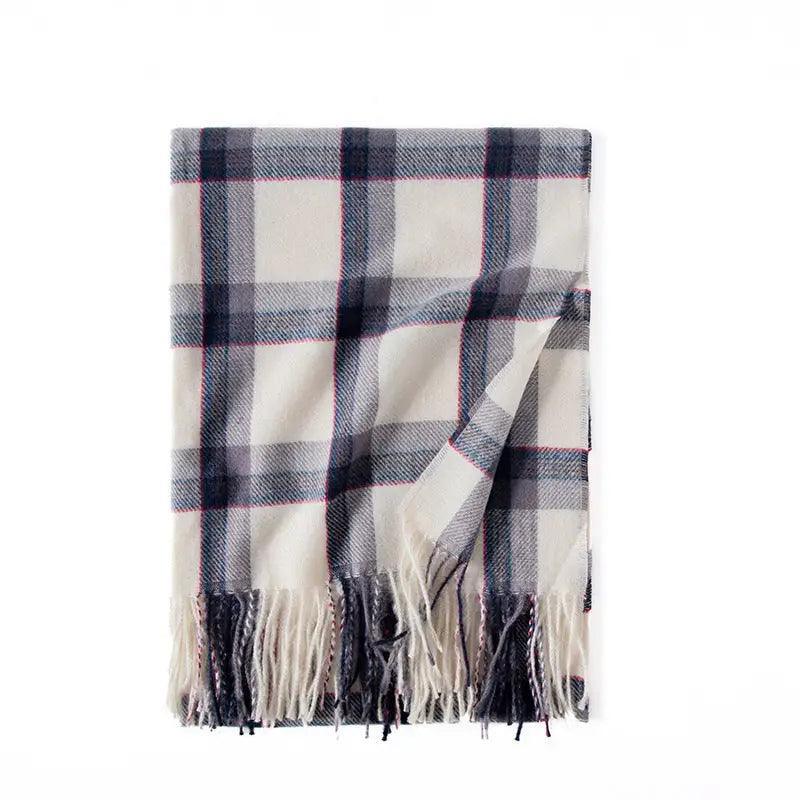 Cheky - Contrast Check Print Of Cashmere Scarf