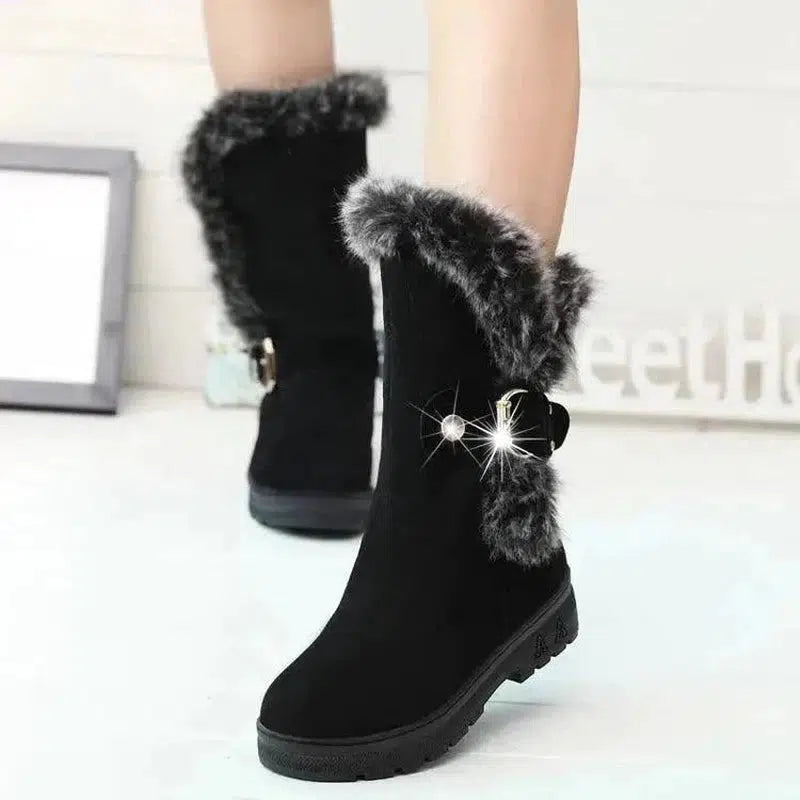 Cheky - Cozy Chic Faux Fur-Lined Winter Ankle Boots