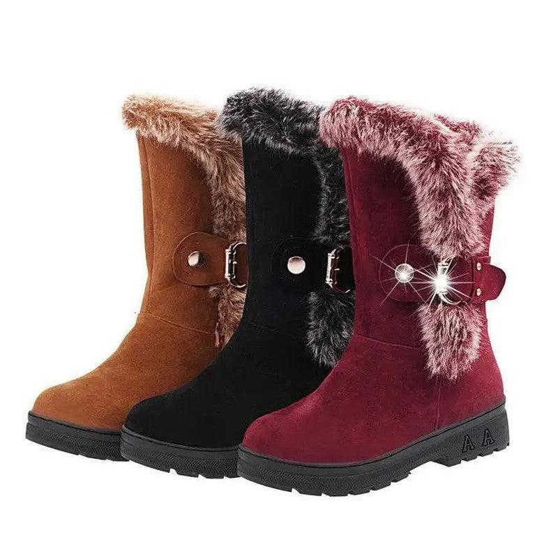 Cheky - Cozy Chic Faux Fur-Lined Winter Ankle Boots