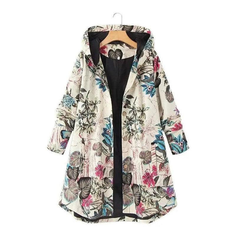 Cheky - Ethnic printed padded jacket with padded jacket