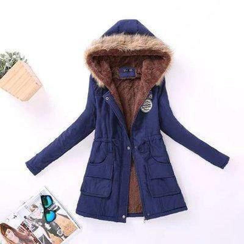 Cheky - Cozy Chic Fur-Trimmed Parka