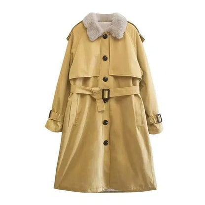 Cheky - Loose Lamb Wool Coat Women's Winter Long Over The Knee