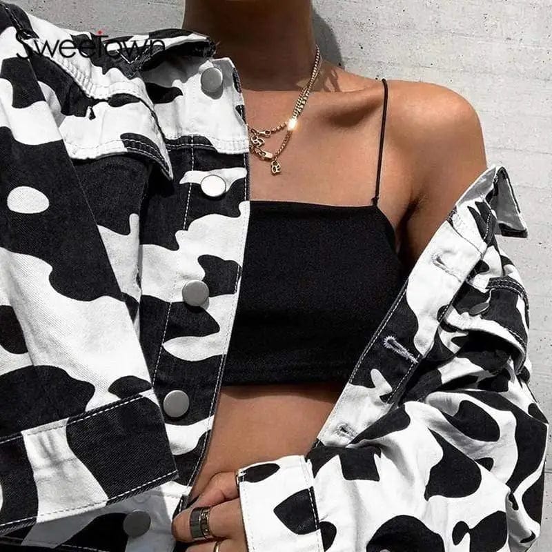 Cheky - Women's Unique Milk Print Jacket