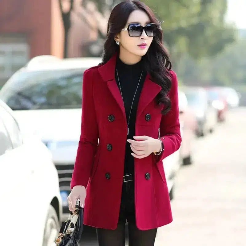 Cheky - Ladies Autumn Casual Woolen Coat