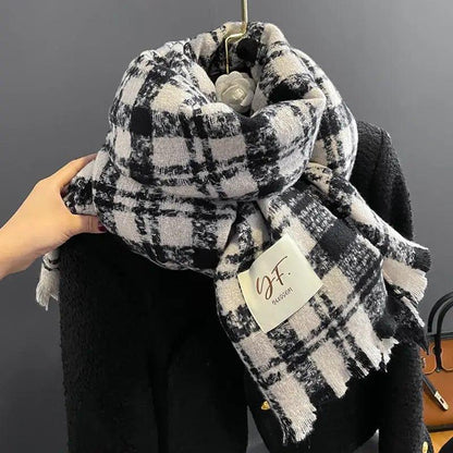 Cheky - New Cashmere Scarf Women's Check Thickened