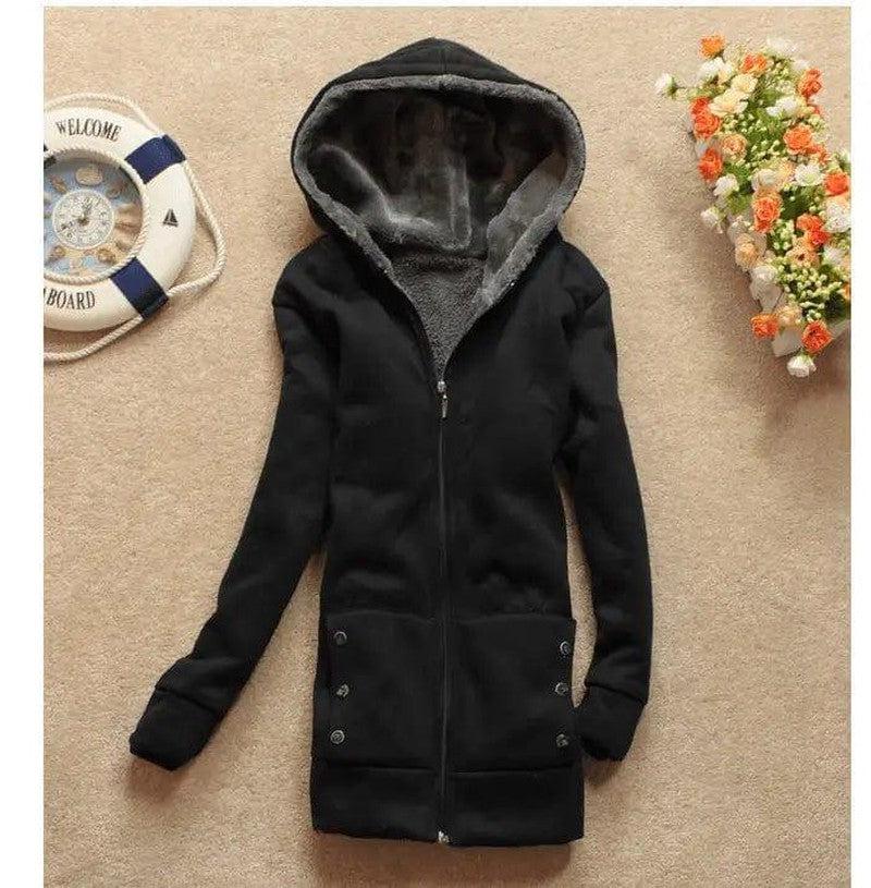 Cheky - New Korean version of autumn and winter casual hooded long