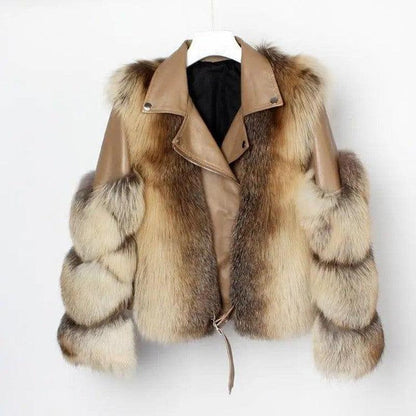 Cheky - Real fur grass motorcycle fox coat