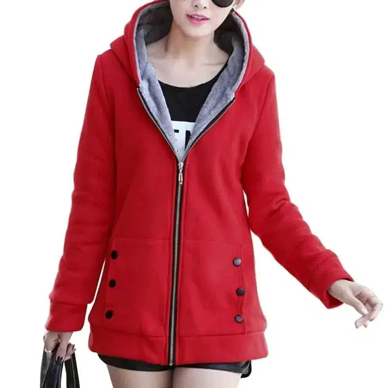 Cheky - Thick Warm Cardigan Sweater Hooded Jacket