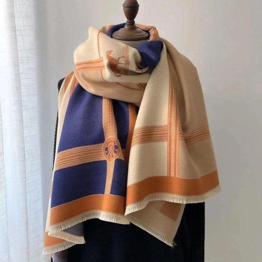 Cheky - Warm Shawl Color Matching Matching Cashmere Scarf