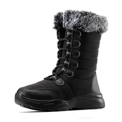 Cheky - Winter Snow Boots Lace-up Platform Boots Fuzzy Shoes Women