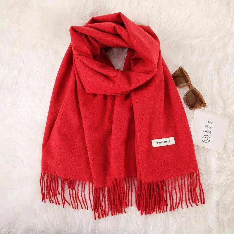 Cheky - Women's Fashionable All-match Cashmere Tassel Double-sided Scarf